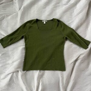Talbots Olive Green Knit Top